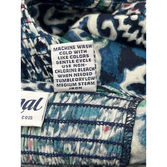 National Paisley Print Patio Lounge Midi A Line Dress MuMu Med Rayon Comfy Cozy - Picture 11 of 11